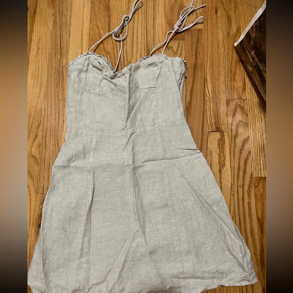 Aritzia wilfred tie ribbon mini sage dress US 10.